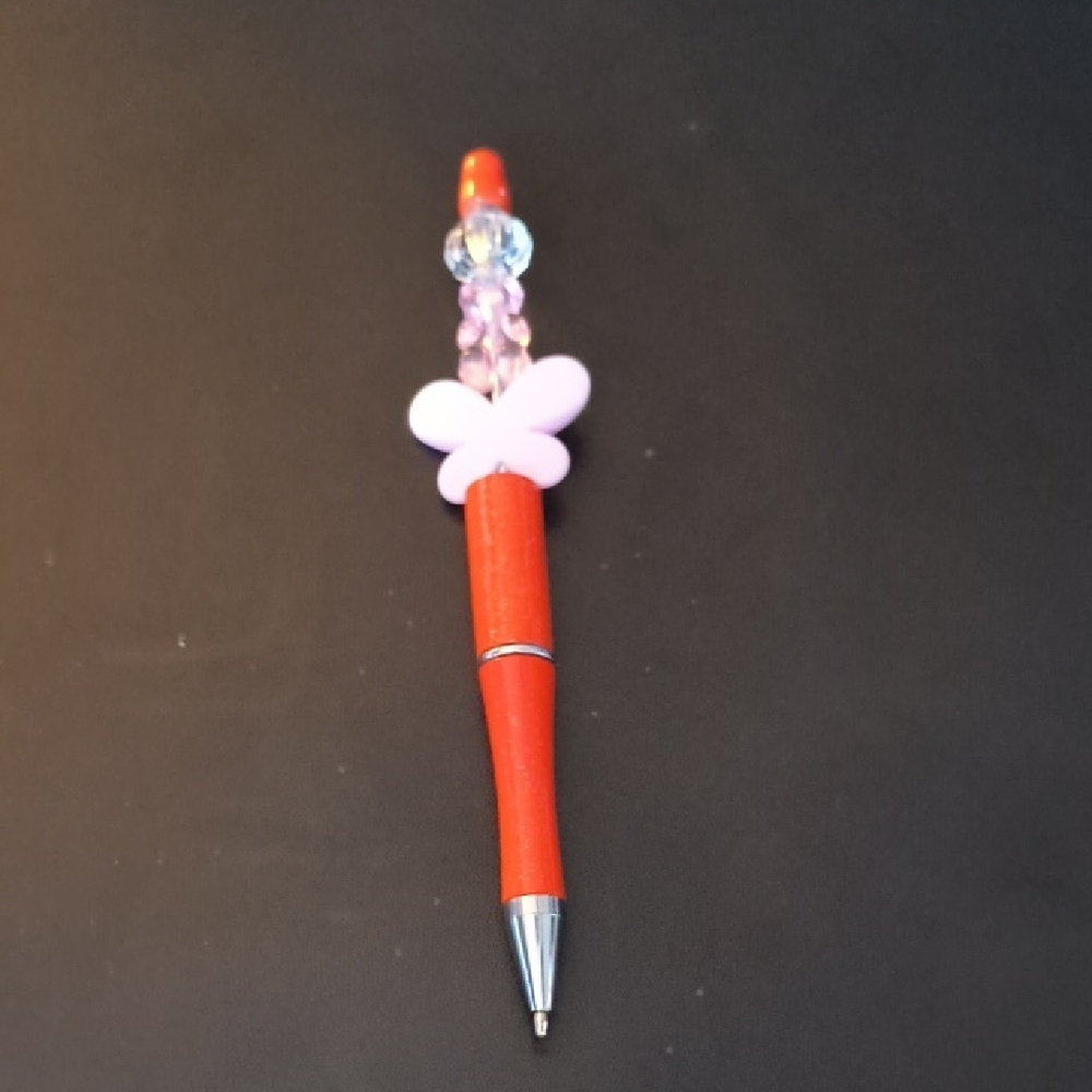 Elegant Red Beaded Pen